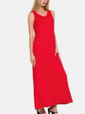 Zenana Outfitters Red Sleeveless Maxi Dress